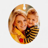 Ornement En Métal Ajouter votre propre Modèle photo (Verso)