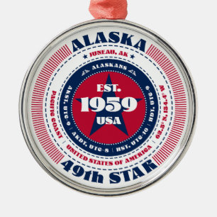 Ornement En Métal Alaska 49th State Christmas Ornament