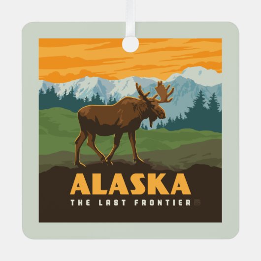 Ornement En Métal Alaska | Oie frontière (Recto)