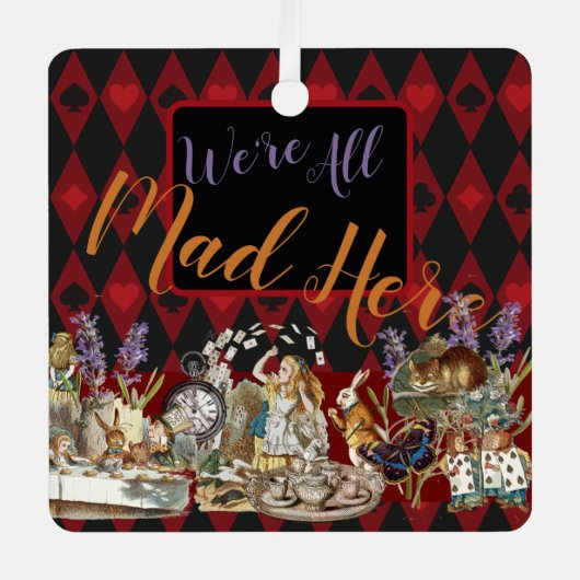 Ornement En Métal Alice au pays des merveilles Mad Cheshire Chat (Recto)