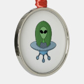 Ornement En Métal Alien dans son petit vaisseau spatial (Droite)