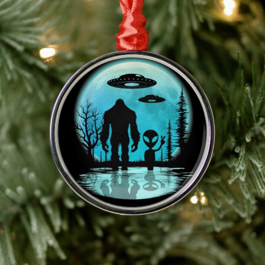 Ornement En Métal Alien UFO Bigfoot (Arbre)