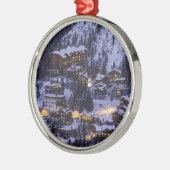 Ornement En Métal Alpine Ski Resort Winter (Gauche)