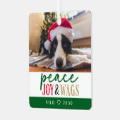 Ornement En Métal Amant chien drôle Noël photo mignon Personnalisé (Avant gauche)