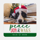 Ornement En Métal Amant chien drôle Noël photo mignon Personnalisé (Verso)