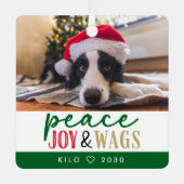 Ornement En Métal Amant chien drôle Noël photo mignon Personnalisé (Recto)