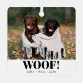 Ornement En Métal Amant chien drôle Noël photo mignon Personnalisé (Verso)