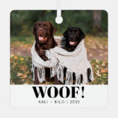 Ornement En Métal Amant chien drôle Noël photo mignon Personnalisé (Recto)