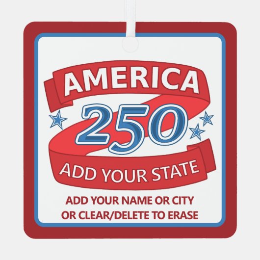 Ornement En Métal America 250 Add State Anniversary Double Sided (Verso)