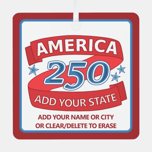 Ornement En Métal America 250 Add State Anniversary Double Sided (Recto)