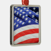 Ornement En Métal American Flag, vous pouvez ajouter du texte et tél (Droite)