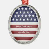 Ornement En Métal American USA Flag Patriotic July 4th Custom (Gauche)