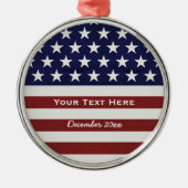 Ornement En Métal American USA Flag Patriotic July 4th Custom (Devant)