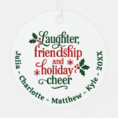 Ornement En Métal Amis rouge vert typographie Noël (Verso)