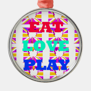 Ornement En Métal Amour Manger Jouer Coeur Hakuna Matata couleurs.pn