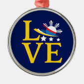 Ornement En Métal Amour - Typographie du drapeau philippin (Devant)