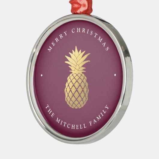 Ornement En Métal Ananas en or Faux en Bourgogne | Noël (Gauche)