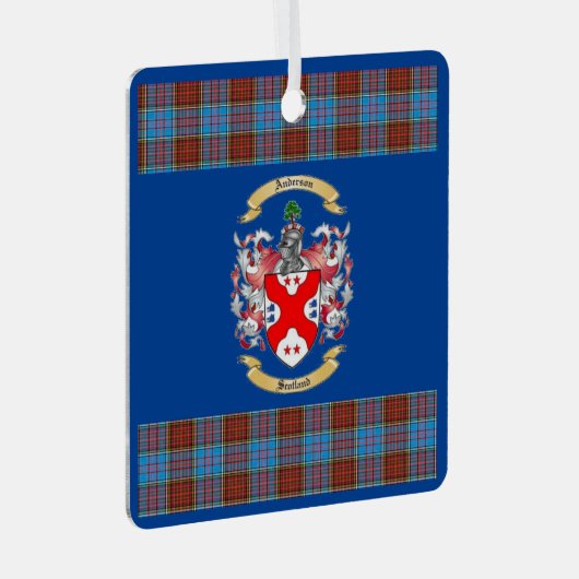 Ornement En Métal Anderson Crest avec Anderson Tartan* (Avant droite)
