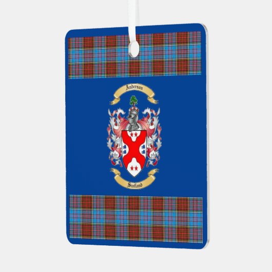 Ornement En Métal Anderson Crest avec Anderson Tartan* (Avant gauche)
