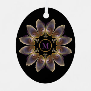 Ornement En Métal Ange Abstraite ailes Mandala Monogramme fractal