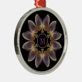 Ornement En Métal Ange Abstraite ailes Mandala Monogramme fractal (Droite)