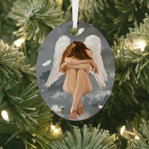 Ornement En Métal Angel, Resting! Ceramic Ornament