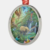 Ornement En Métal Animals living together throw pillow (Gauche)