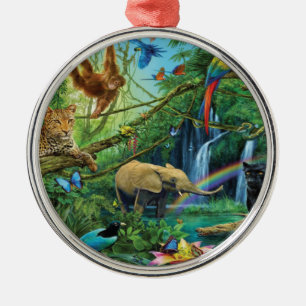 Ornement En Métal Animals living together throw pillow