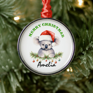 Ornement En Métal Animaux australiens personnalisés pour Noël Koala