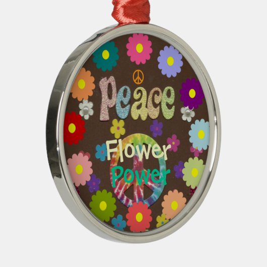 Ornement En Métal Années 1960, Paix, Flower Power, design rétro (Droite)