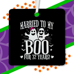 Ornement En Métal Anniversaire de mariage d'octobre drôle 72e annive