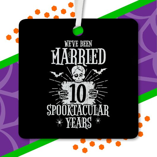 Ornement En Métal Anniversaire du 10e Mariage de Spooktacular d'Hall