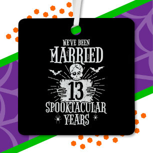 Ornement En Métal Anniversaire du 13e Mariage de Spooktacular d'Hall