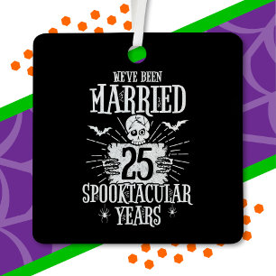 Ornement En Métal Anniversaire du 25e Mariage de Spooktacular d'Hall