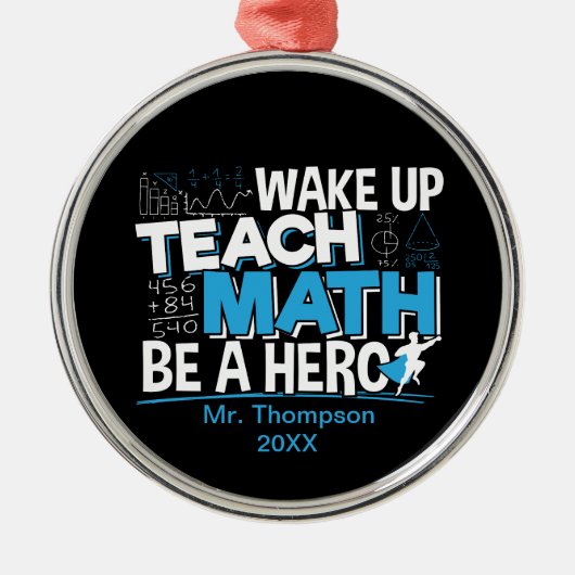 Ornement En Métal Appréciation de l'enseignant en mathématiques - En (Devant)