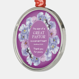 Ornement En Métal Appréciation du pasteur de MERCI floral Mauve