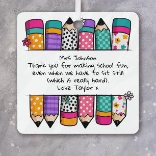 Ornement En Métal Appréciation personnalisée de l'enseignant