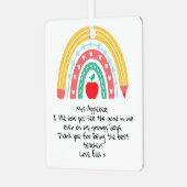 Ornement En Métal Appréciation personnalisée de l'enseignant (Avant gauche)