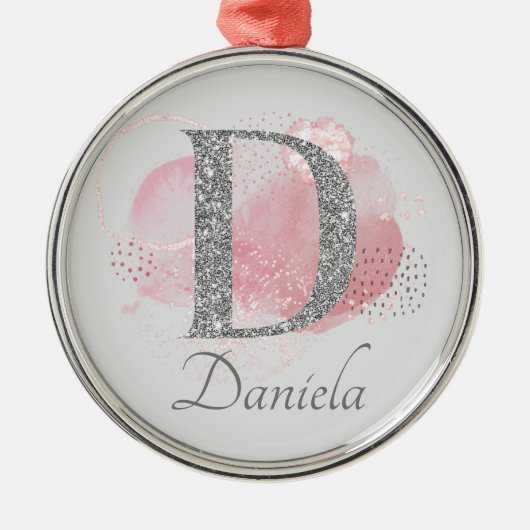 Ornement En Métal Aquarelle Abstraite et Parties scintillant D (Devant)