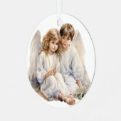 Ornement En Métal Aquarelle festive, Anges pour enfants (Avant gauche)