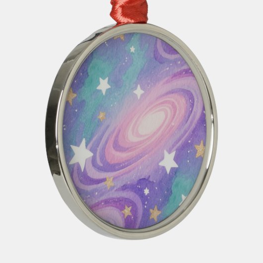 Ornement En Métal Aquarelle Nebula Swirls design Motif (Droite)