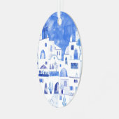 Ornement En Métal Aquarelle Santorin Grèce (Avant gauche)