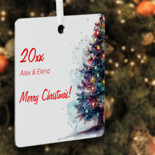 Ornement En Métal Arbre de Noël boule de neige Carré en métal orneme