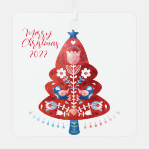 Ornement En Métal Arbre de Noël d'art populaire scandinave