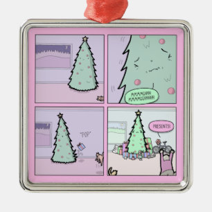 Ornement En Métal Arbre de Noël Pooping