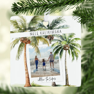 Ornement En Métal Arbre de palmier tropical Mele kalikimaka Noël