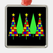 Ornement En Métal Arbres de Noël de puzzle - sensibilisation sur (Devant)