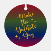 Ornement En Métal Arc en ciel foncé Yuletide personnalisée (Verso)