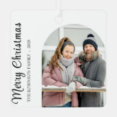 Ornement En Métal Arch Simple Modern Christmas Photo (Verso)