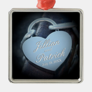 Ornement En Métal Argent Gris Padlock Chaîne Lien Amateurs